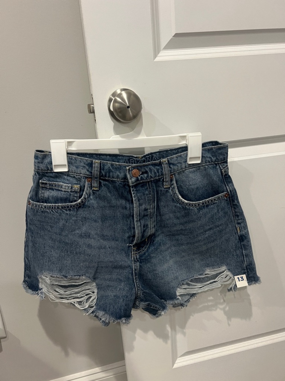 Arizona Jean Company Distressed Dark Blue Denim Shorts